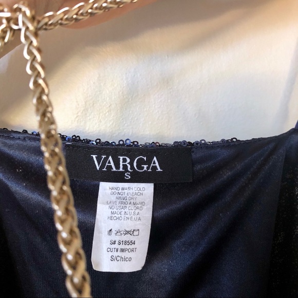 Navy Sequined Tank Top - Picture 3 of 3